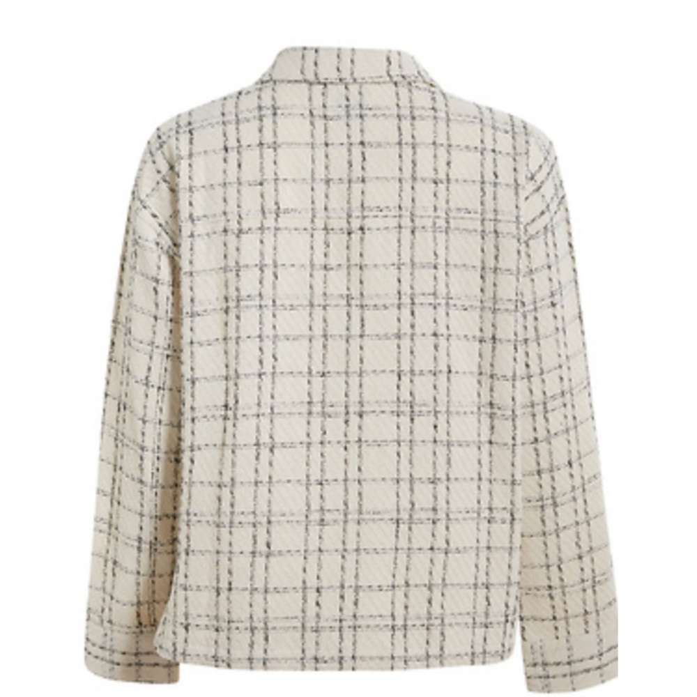 Textured Shacket- cream multi - Picture 2 of 3
